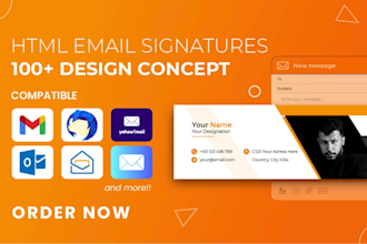 do business clickable HTML email signature, gmail outlook apple mail logo footer