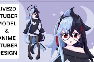 draw male or female live2d vtuber model, 2d vtuber, live2d character, anime art
