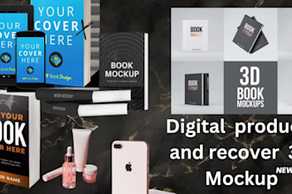 design digital product mockup, online course, box, phone, ecover bundle