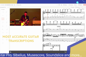 transcribe your guitar or bass to tab and sheet music