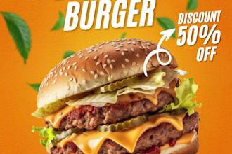 design eye catching food product or business posters for social media