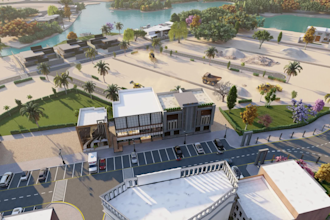 create exterior 3d architectural animation and aerial view using lumion