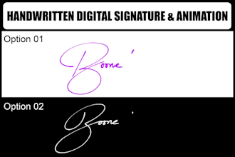 design a handwritten signature logo and animation