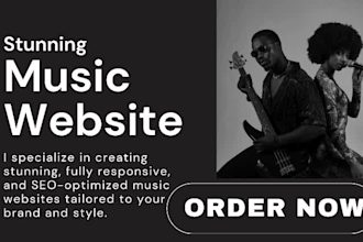 create a music website for bands, artists, dj and studios