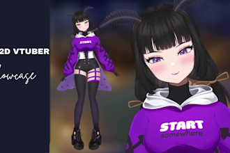 draw and rig live2d model, 2d vtuber model, live2d vtuber rigging, anime vtuber