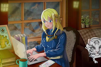 create 2d lofi loop animation anime for you