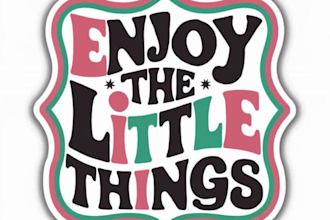 design custom retro typography stickers and labels