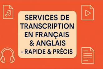 transcription rapide audio et video fr  en