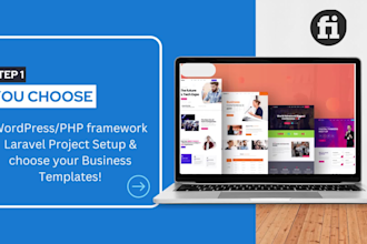 create a wordpress business website using the PHP laravel application
