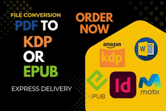 do book, ebook conversion from PDF word indesign to epub mobi and kindle formats