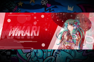 design custom anime banners and headers for youtube, twitch, discord, gaming etc