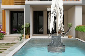 do interior and exterior design with realistic 3d rendering