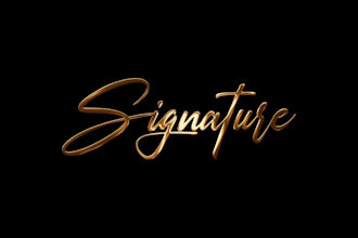 animate handwritten signatures or text in gold and silver styles