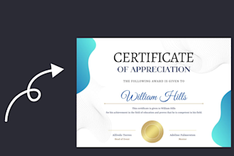 design professional certificate, diploma, custom certificate