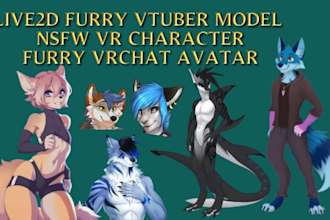 design live2d furry vtuber model vrc vr character furry vrchat avatar rig