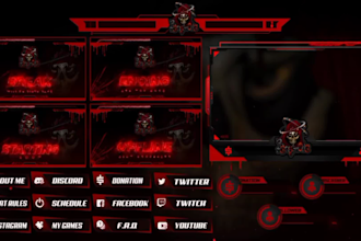 design gaming animated stream overlay, kick, twitch overlay