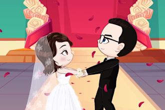 wedding video 2d chibi animation