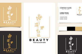 make botanical boho super unique hand drawn logo