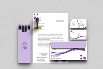 design stationery item, letterhead, and business card