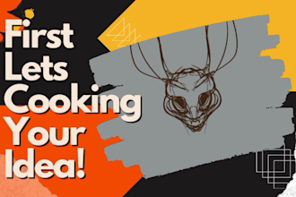 create 2d cool illustration design for your tshirt and merch