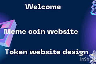 design meme coin, pepe, token website for you