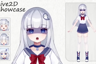 draw quality anime vtuber model live2d model vtuber character 2dvtuber model rig