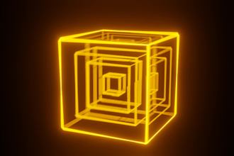 create an abstract 3d animation loop for music video