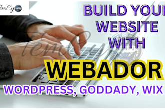 build  webador, hotel website , law design, wix, goddady, wordpress, designs