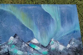 deliver original northern lights canvas painting