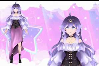 create live2d vtuber model, vtuber rigging, vtuber design, anime vtuber