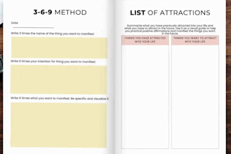 create a vision board printable for new year 2025 manifestation journal