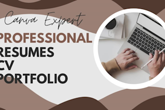 craft canva expert professional resume, CV, and portfolio