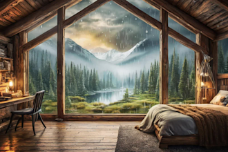 make cozy rain ambient video with natural sound,relaxing rain video