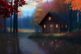 create cozy, gentle, ambient, peaceful, heavy ,meditation , relaxing rain videos