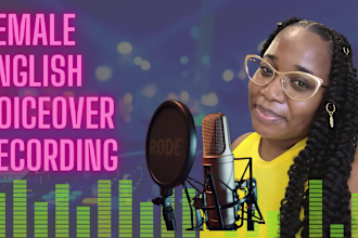 record a professional english female voice over for your brand