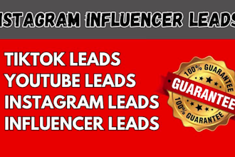 provide twitch instagram influencer leads youtube influencer leads tiktok leads