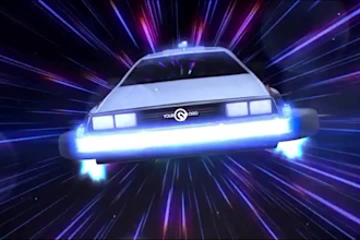 do this back to the future car short ad video  with your logo