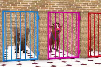 create 3d animal fountain crossing,3d animal fountain animation