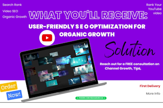 boost your youtube video rankings with expert SEO, top search results guarantee