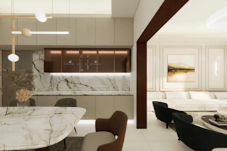 design your apartment interior with a realistic 3d rendering