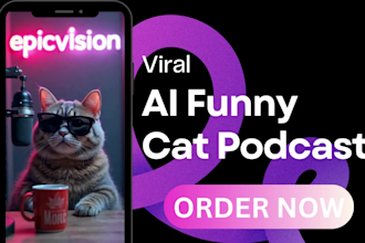 create funny ai cat podcast, ai cat video, ai baby podcast reels, shorts tiktok