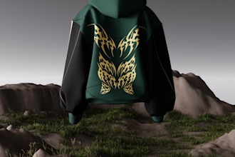 do 3d tshirt mockup for unique streetwear clothing line