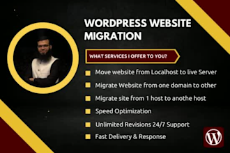 migrate wordpress website and move your site within 24 hours