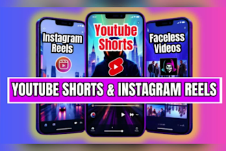 create trending faceless youtube shorts, instagram reels video editing as editor