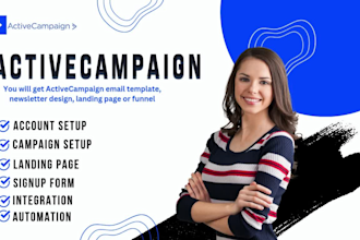 activecampaign email template, newsletter design, landing page or funnel