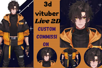 create a custom 2d, 3d vtuber model live2d, rigging, vtuber commission and asset