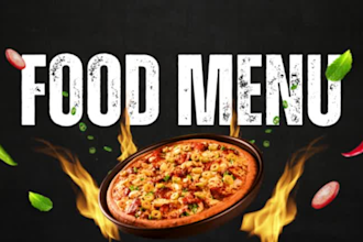 design a unique food poster design, flyer design, menu design use canva