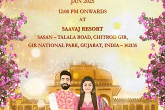 animated wedding invitation video or caricature wedding invitation video