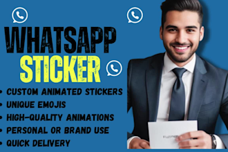 create custom animated stickers or emojis for whatsapp,telegram for social media