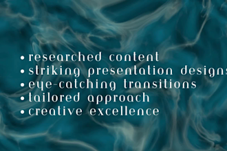 do research and design animated powerpoint presentation